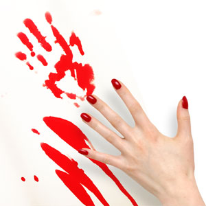 Blood red color instantly appears